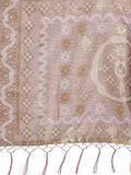 Pink Linen Cotton Saree With Blouse Piece