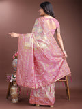 Sea Green Linen Cotton Saree With Blouse Piece