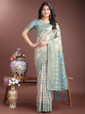 Yellow Linen Cotton Saree With Blouse Piece