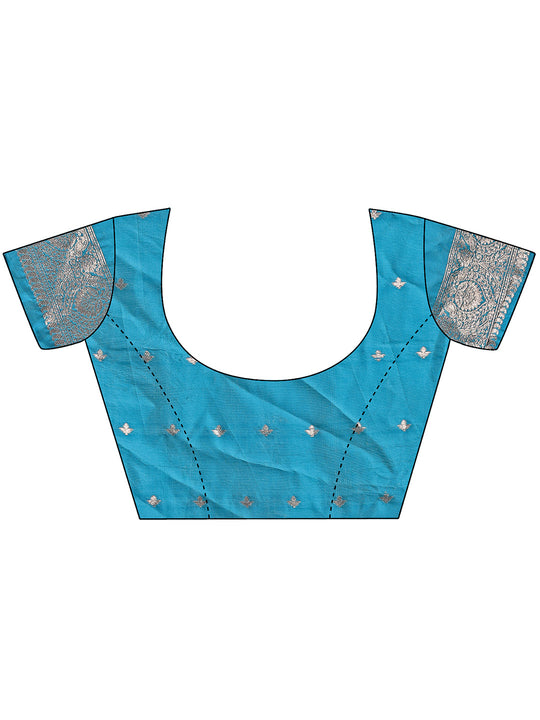 Sea Green Linen Cotton Saree With Blouse Piece