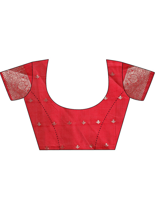 Maroon Linen Cotton Saree With Blouse Piece