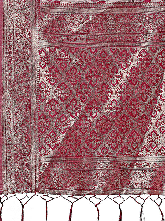 Purple Linen Cotton Saree With Blouse Piece