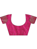 Purple Linen Cotton Saree With Blouse Piece