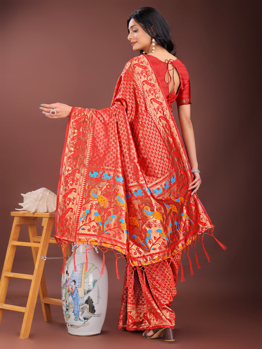 Blue Silk Saree With Blouse Piece