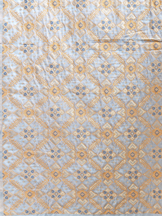 Sky Blue Cotton Saree With Blouse Piece