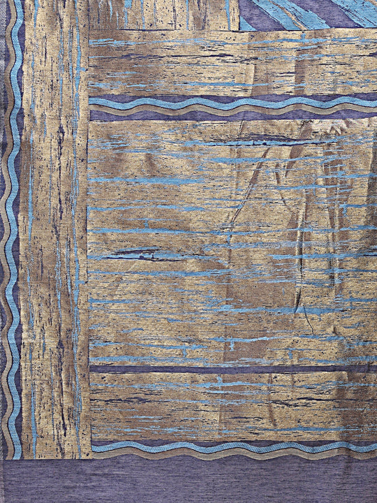 Blue Cotton Saree With Blouse Piece