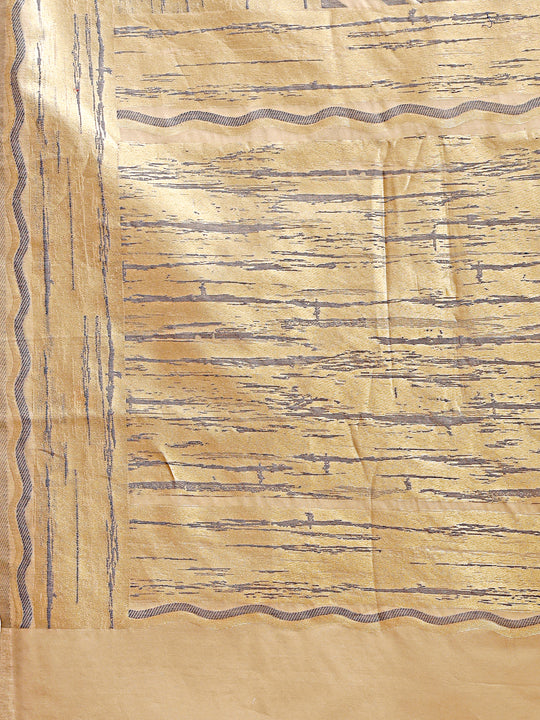 Cream Cotton Saree With Blouse Piece