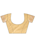 Yelllow Linen Cotton Saree With Blouse Piece