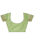 Light Green Linen Cotton Saree With Blouse Piece