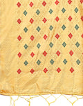 Yellow Linen Cotton Saree With Blouse Piece