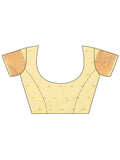 Yellow Linen Cotton Saree With Blouse Piece