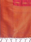 Maroon Banarasi silk Saree With Blouse Piece