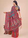 Pink Pashmina Cotton Saree With Blouse Piece