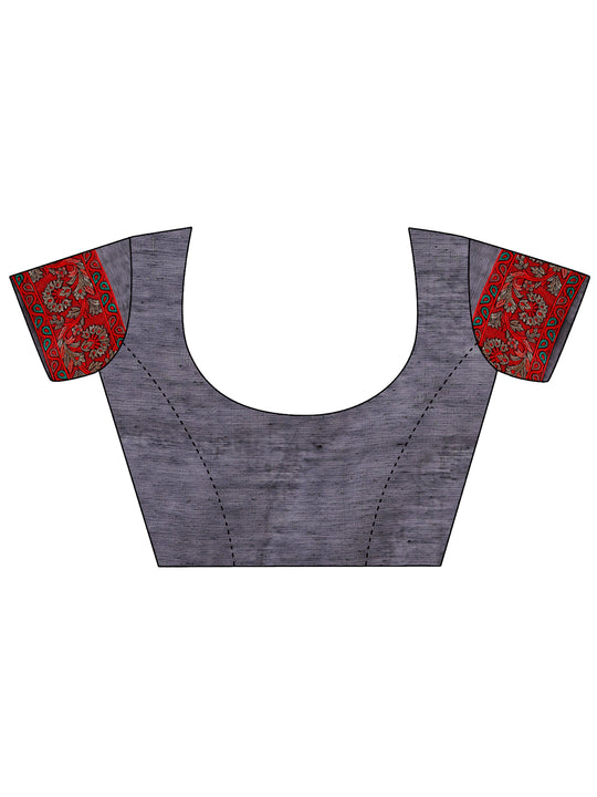 Pink Pashmina Cotton Saree With Blouse Piece