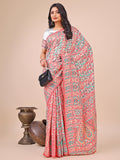 White Pashmina Cotton Saree With Blouse Piece