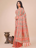 Cream Pashmina Cotton Saree With Blouse Piece