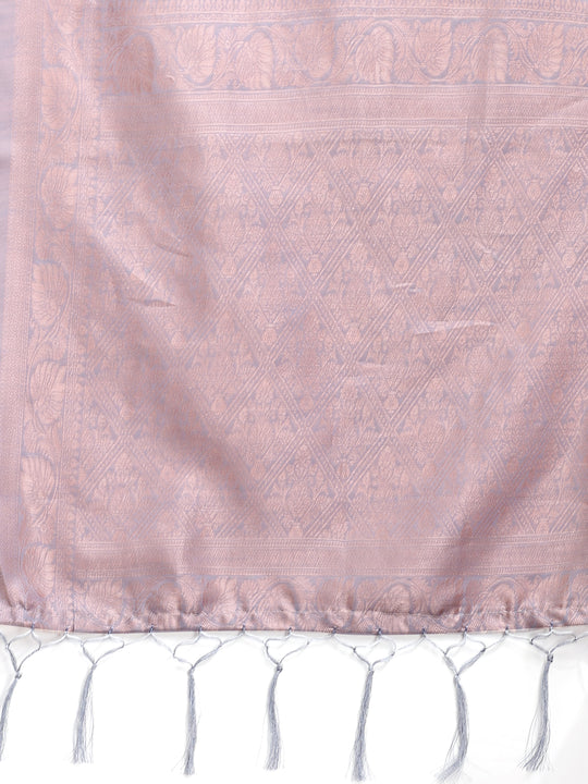 Grey Linen Cotton Saree With Blouse Piece