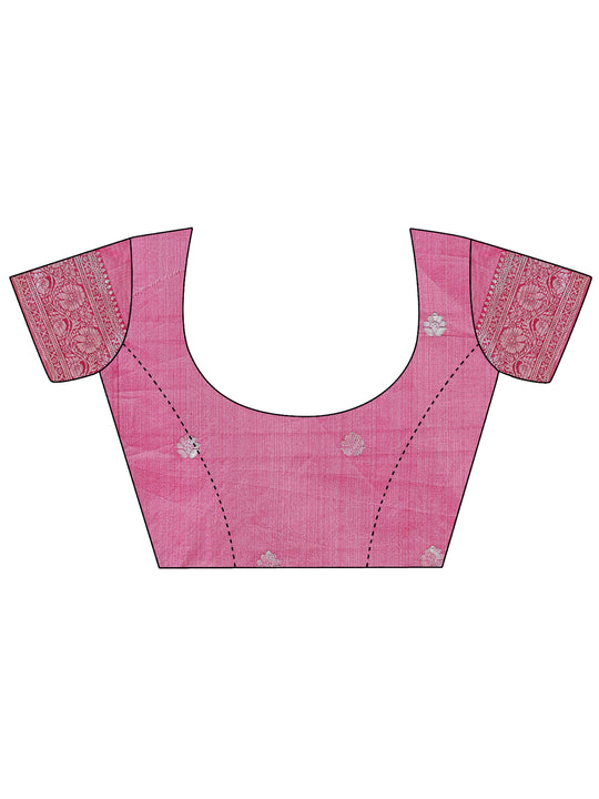 Olive Green Lichi Silk Saree With Blouse Piece