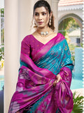 Sky Blue POORVIKA SILK VOL 1 Pochampalli Silk Saree with Blouse Piece