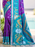 Violet POORVIKA SILK VOL 1 Pochampalli Silk Saree with Blouse Piece