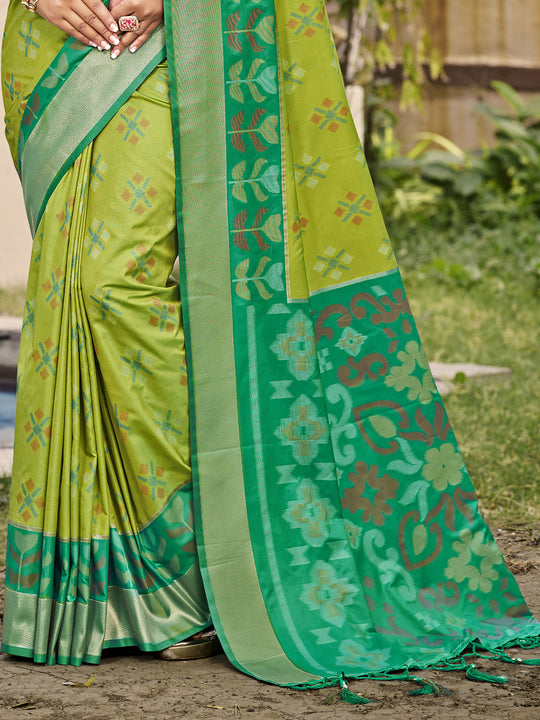 Light Green POORVIKA SILK VOL 2 Pochampalli Silk Saree with Blouse Piece