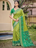 Light Green POORVIKA SILK VOL 2 Pochampalli Silk Saree with Blouse Piece