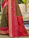 Brown POORVIKA SILK VOL 2 Pochampalli Silk Saree with Blouse Piece