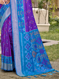 Violet POORVIKA SILK VOL 2 Pochampalli Silk Saree with Blouse Piece