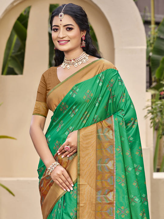 Brown POORVIKA SILK VOL 2 Pochampalli Silk Saree with Blouse Piece