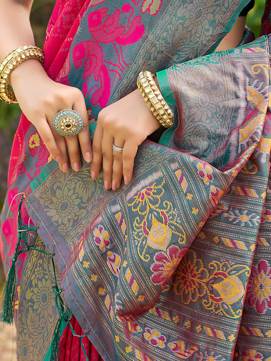Red Soft Silk Saree With Blouse Piece