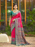 Red Soft Silk Saree With Blouse Piece