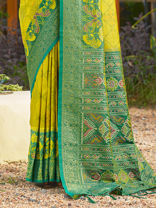 Mustard Soft Silk Saree With Blouse Piece