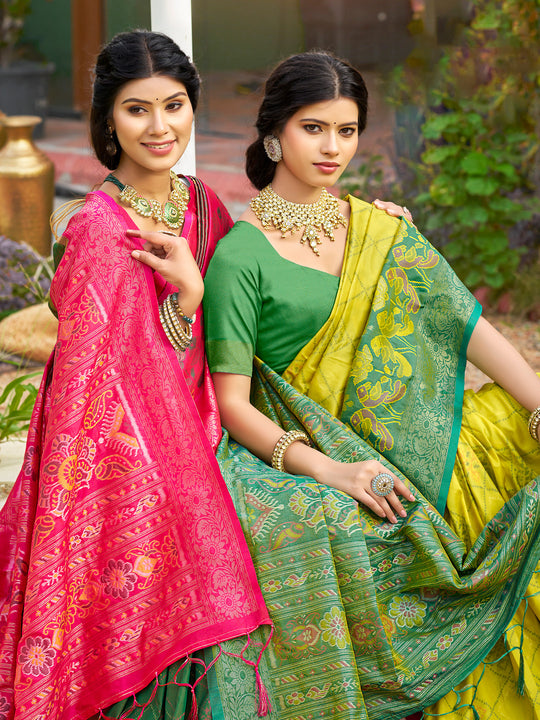 Mustard Soft Silk Saree With Blouse Piece