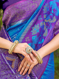 Blue Soft Silk Saree With Blouse Piece