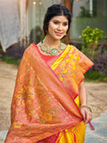 Yellow Soft Silk Saree With Blouse Piece