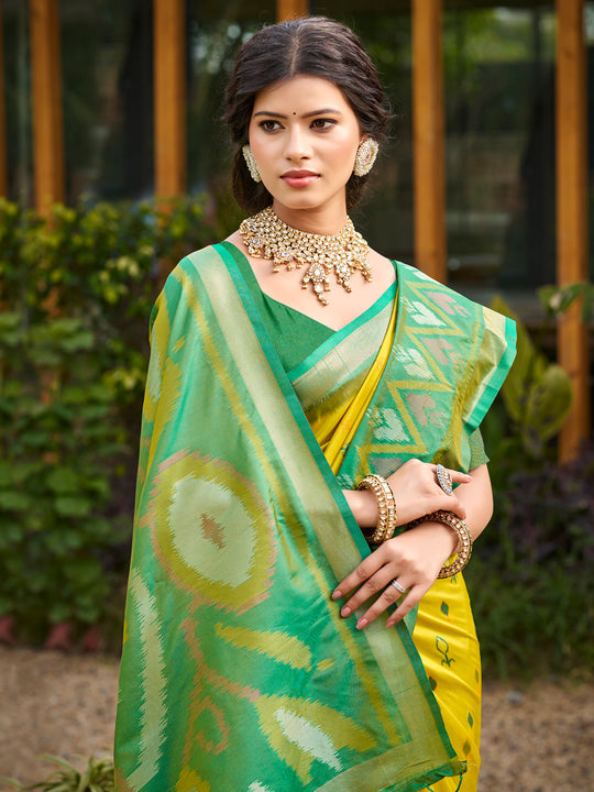 Mustard Soft Silk Saree With Blouse Piece