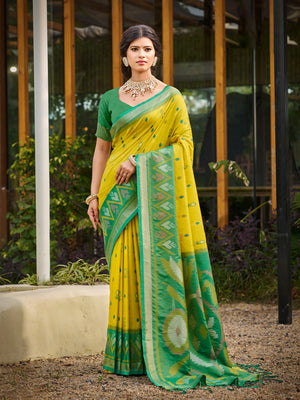 Mustard Soft Silk Saree With Blouse Piece
