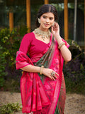 Mehandi Soft Silk Saree With Blouse Piece