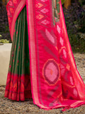 Mehandi Soft Silk Saree With Blouse Piece