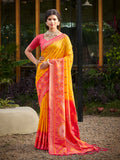 Yellow Soft Silk Saree With Blouse Piece