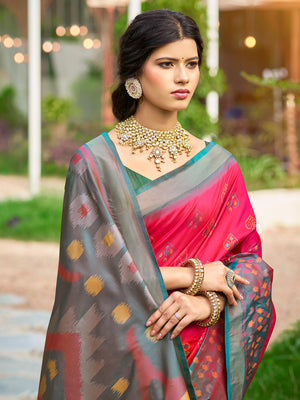 Red Soft Silk Saree With Blouse Piece