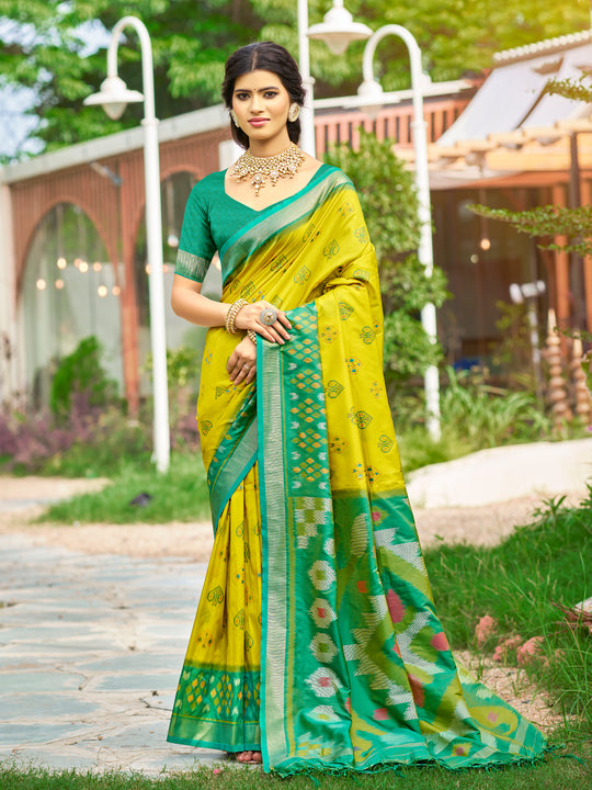 Mustard Soft Silk Saree With Blouse Piece