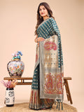 Sea Green Linen Cotton Saree With Blouse Piece