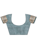 Sea Green Linen Cotton Saree With Blouse Piece