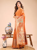 Mustrad Linen Cotton Saree With Blouse Piece