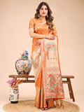 Mustrad Linen Cotton Saree With Blouse Piece