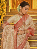 Red Banarasi Silk Saree With Blouse Piece