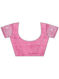 Pink Linen Cotton Saree With Blouse Piece
