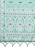 Sea Green Linen Cotton Saree With Blouse Piece