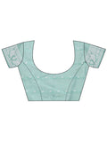 Sea Green Linen Cotton Saree With Blouse Piece